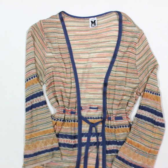 M Missoni Stripe Full Length Tie Cardigan Jacket - Picture 4 of 6